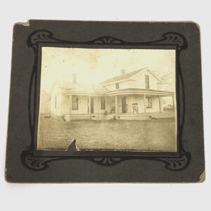 Antique c1900 Country House Home Original Photograph Dog Rocking Chair